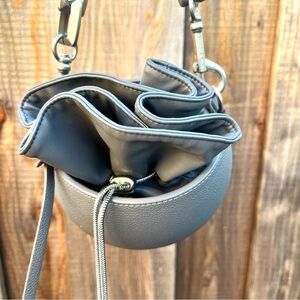 Charles & Keith Gray Ball & Chain Bucket Bag / Purse w Chain Handle